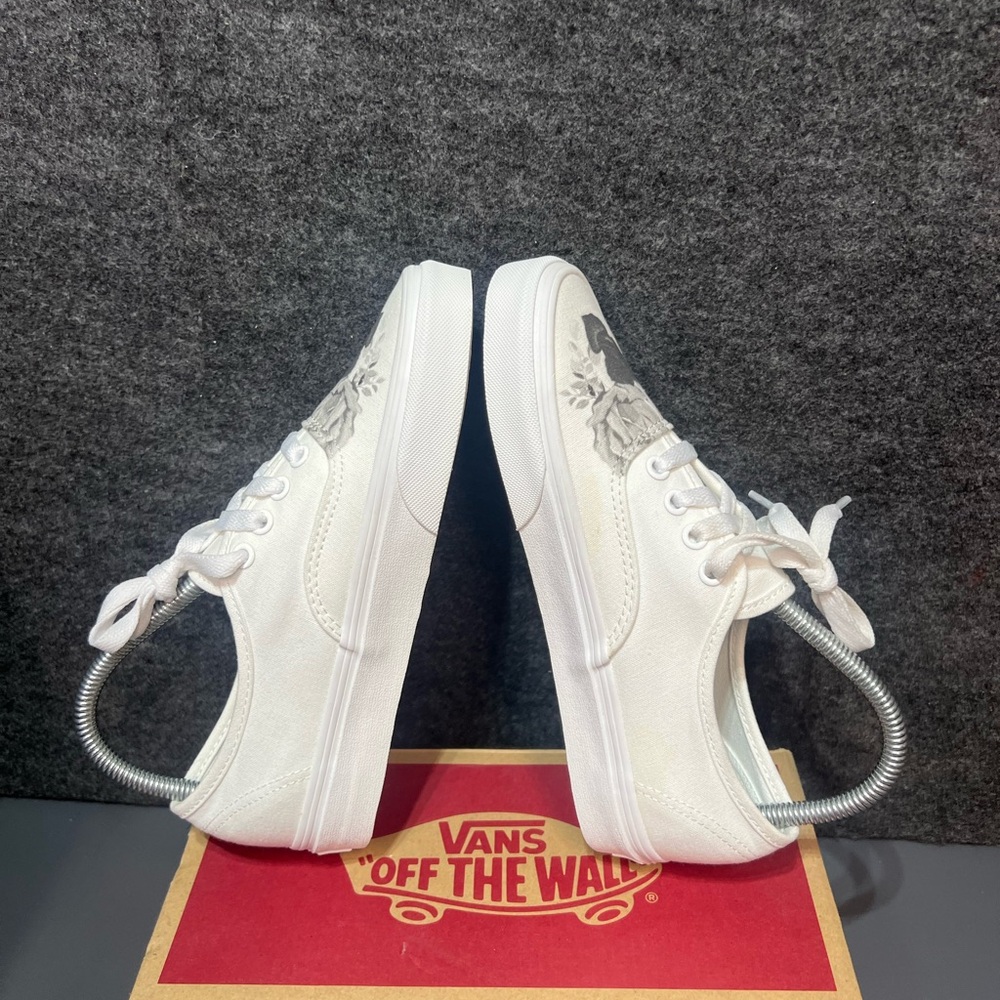 Vans Women's “Black & White Roses” Authentic Shoe Size 6.5 - Picture 11 of 14